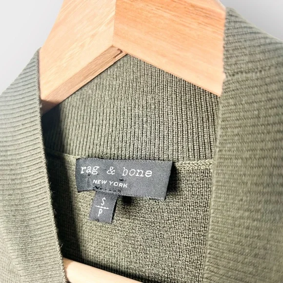 RAG & BONE Vivienne Color Block Mock Neck Dress Black & Green (Sz S) - Picture 3 of 9